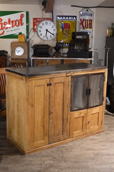 meuble de metier ancien 6 portes de dessinateur en chene massif